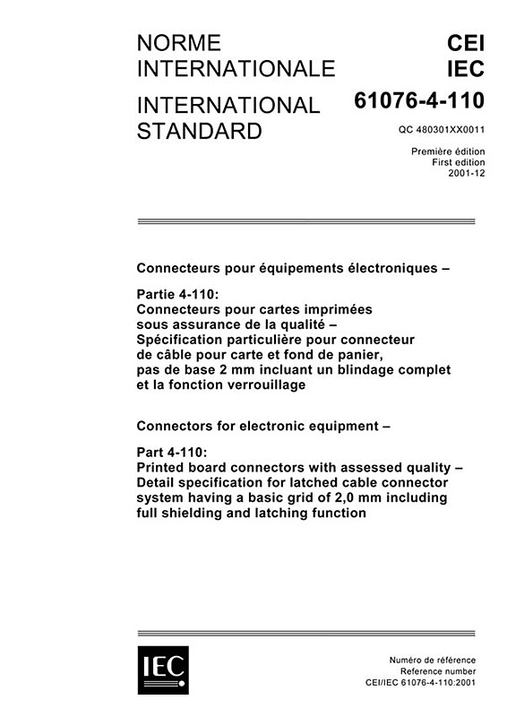 Cover IEC 61076-4-110:2001